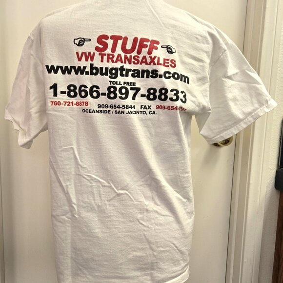 Stuff Volkswagen VW Transaxles California Store Shirt Size Large 20x27 Bugtrans - Picture 2 of 5